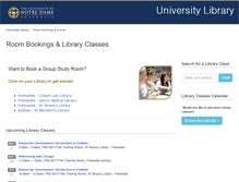 Tablet Screenshot of bookings.library.nd.edu.au